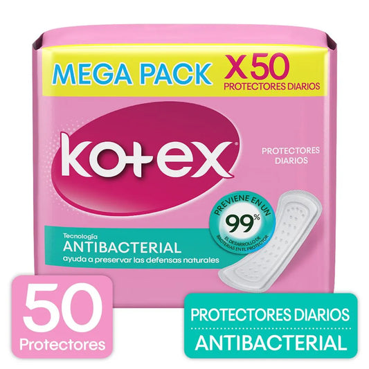 Protectores Higienicos Kotex Antibacterial 50 Unidades