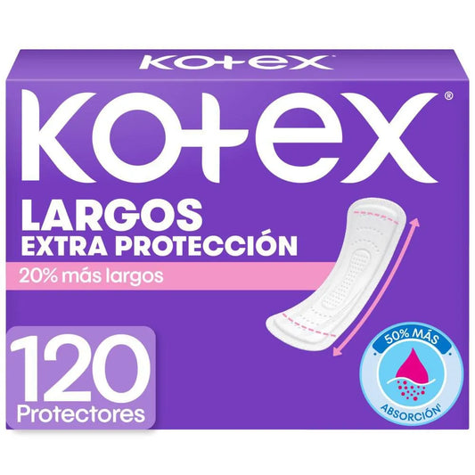 Protectores Higienicos Kotex Largos 120 Unidades