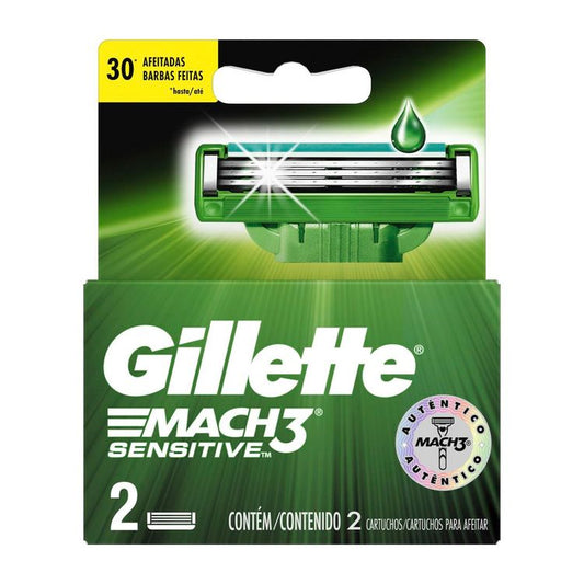 Repuesto Maquina Afeitar Gillette Mach 3 Sensitive 2 Unidades