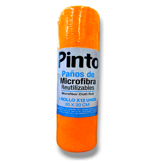Rollo Paño Microfibra Pinto 12 Unidades 30 x 30 cm
