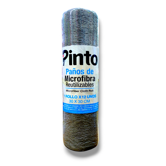 Rollo Paño Microfibra Pinto 12 Unidades 30x03 cm Gris