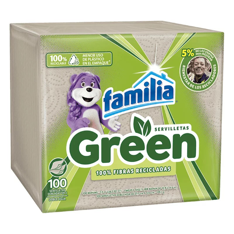 Servilleta Familia 100 Unidades Green Natural