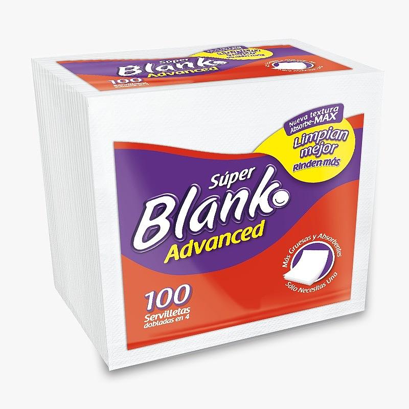 Servilleta Super Blank 100 Unidades 2 Hojas Dobladas En 4