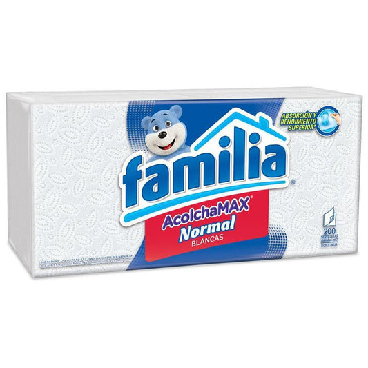 Servilletas Familia AlcolchaMax Normal Blancas 200 Unidades