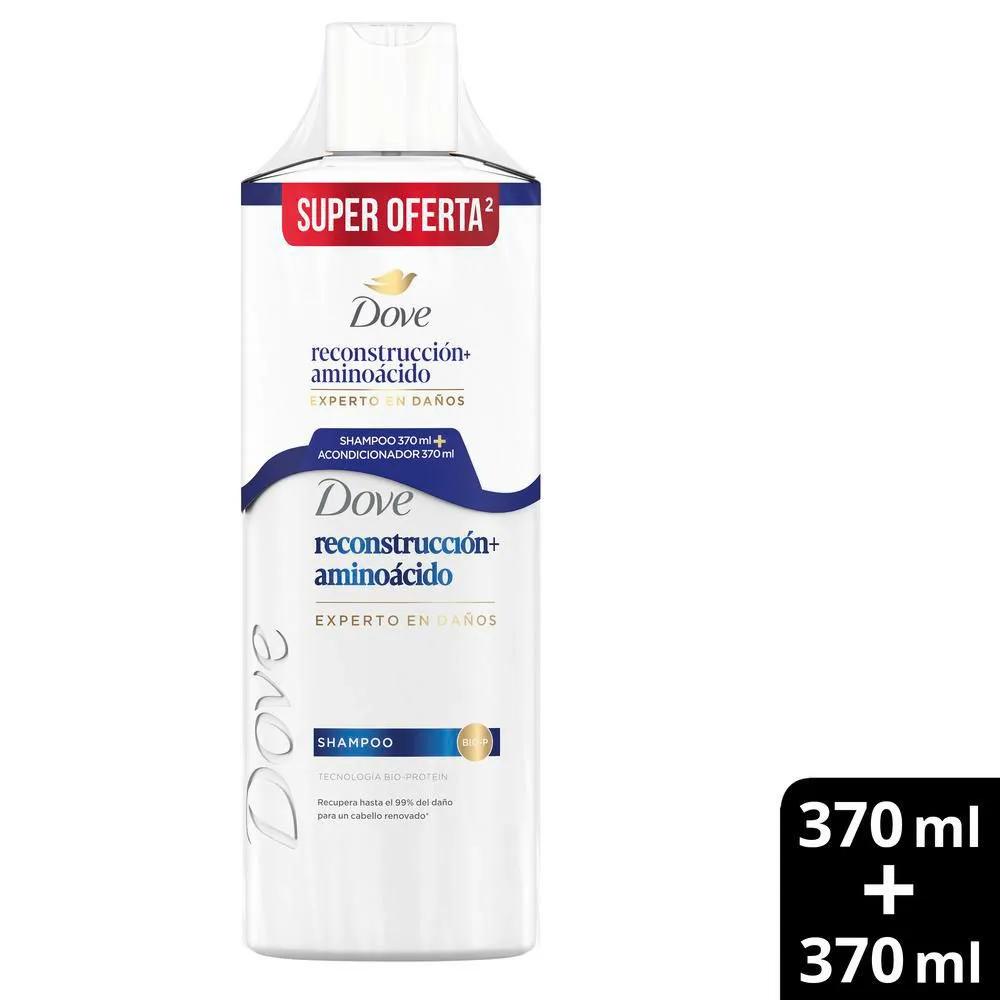 Shampoo Dove 370 ml + Acondicionador 370 ml Reconstruccion + Aminoacido