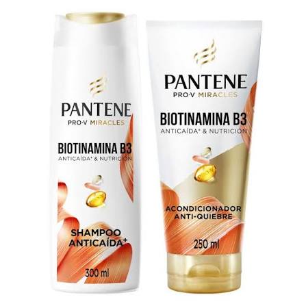 Shampoo Pantene 300 ml + Acondicionador Miracles 250 ml Biotinamina Oferta