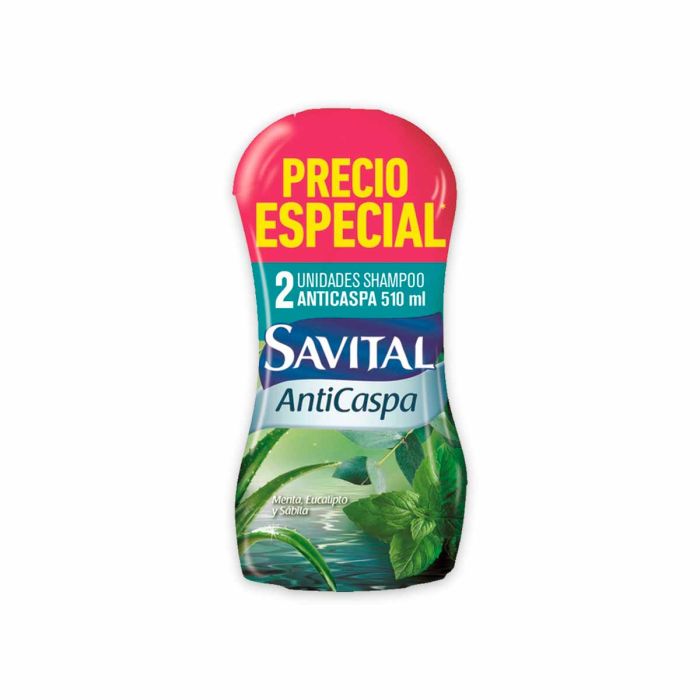 Shampoo Savital 510 ml 2 Unidades Anticaspa Oferta
