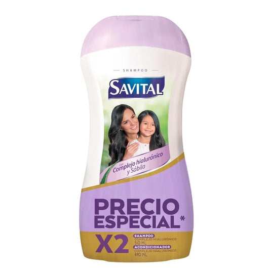 Shampoo Savital 510 ml + Acondicionador 490 ml Complejo Hialuronico Oferta