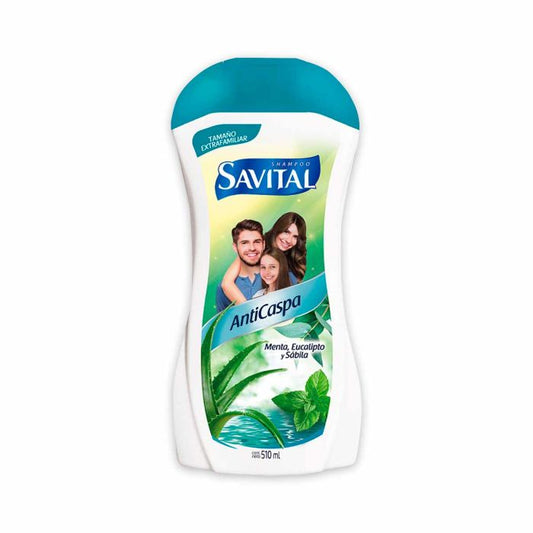 Shampoo Savital 510 ml Anticaspa Menta Eucalipto y Savila