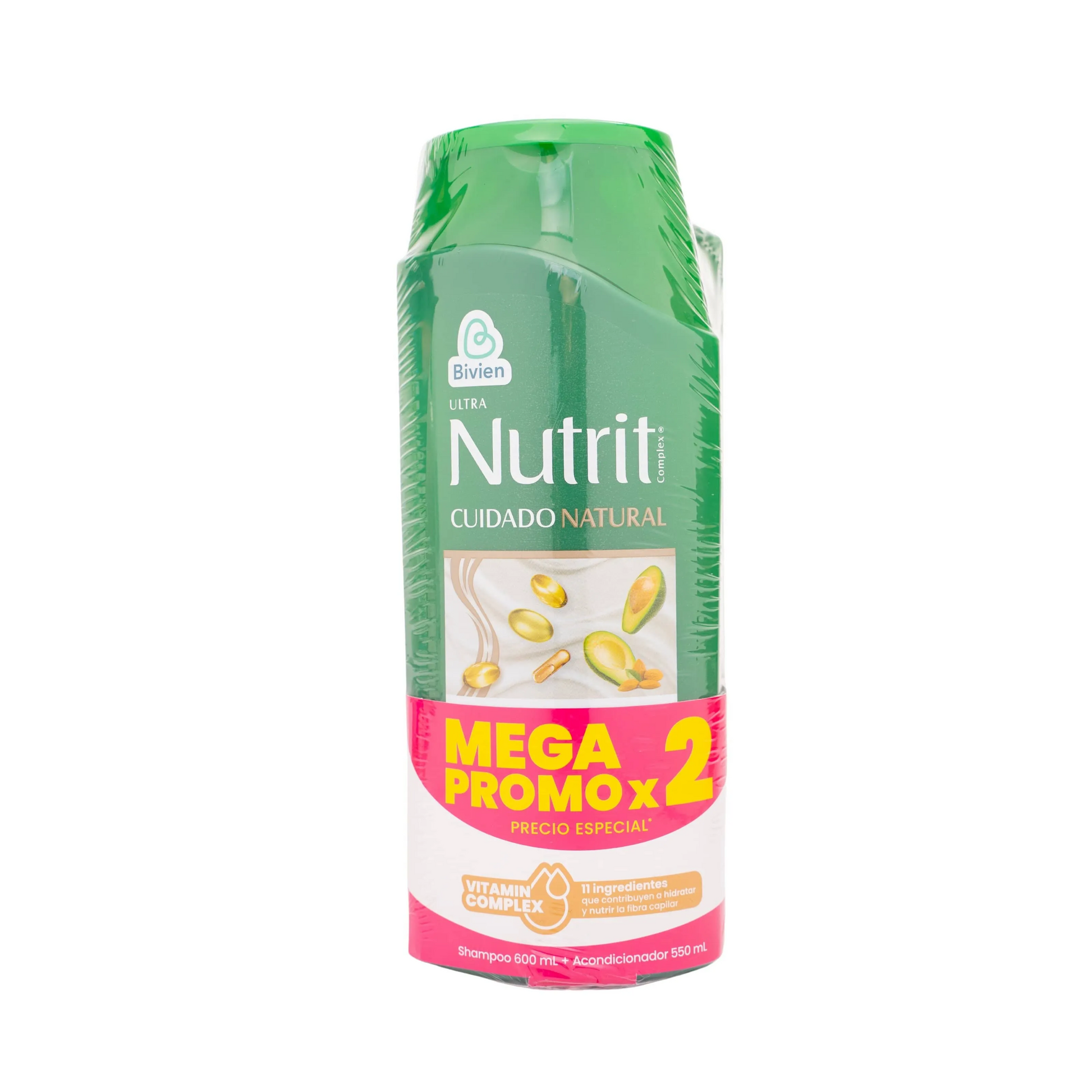 Shampoo Ultra Nutrit 600 ml + Acondicionador 550 ml Cuidado Natural Oferta