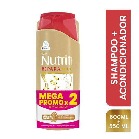 Shampoo Ultra nutrit 600 ml + Acondicionador 550 ml Reparamax
