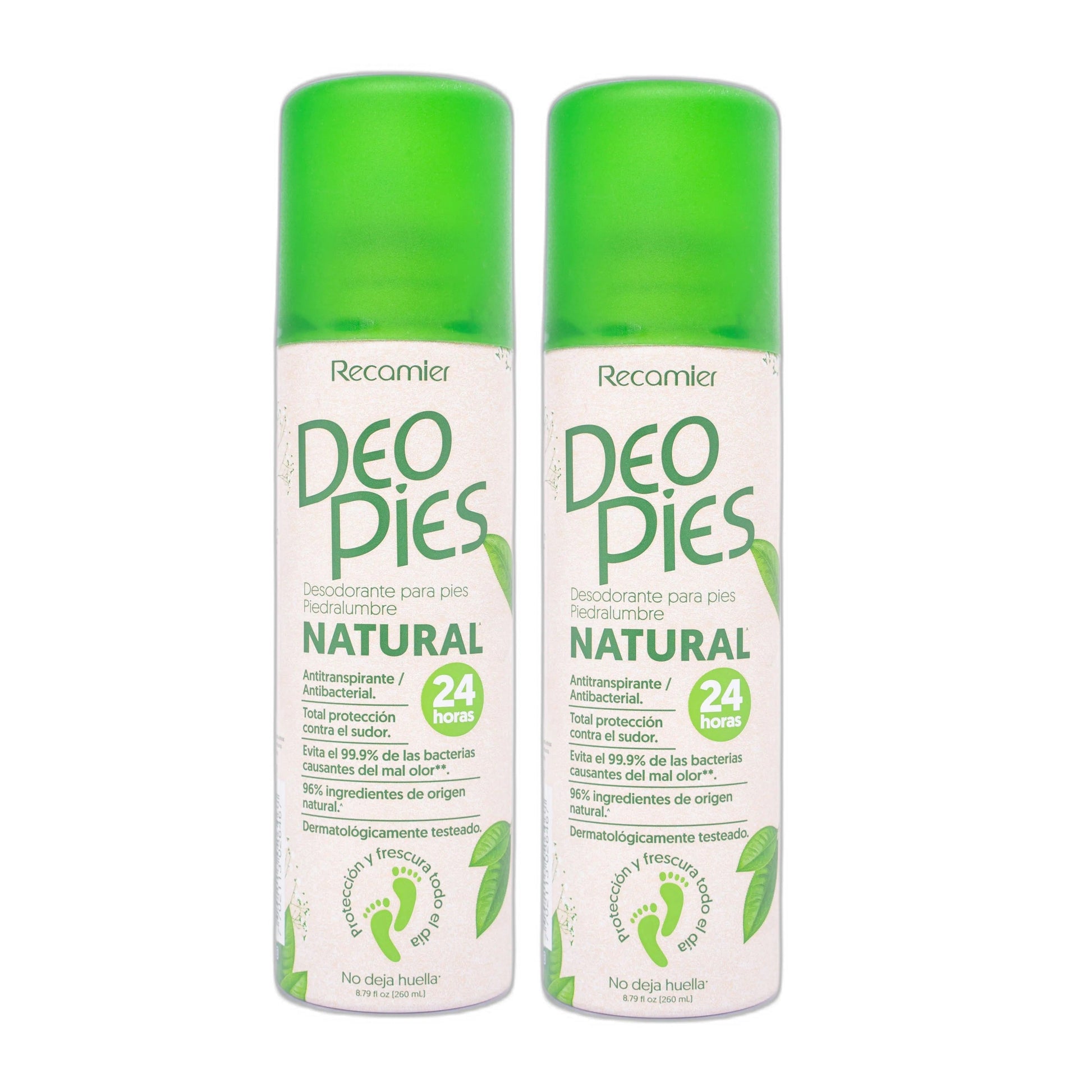 Talco Deo Pies Aerosol 260 ml 2 Unidades Natural Oferta
