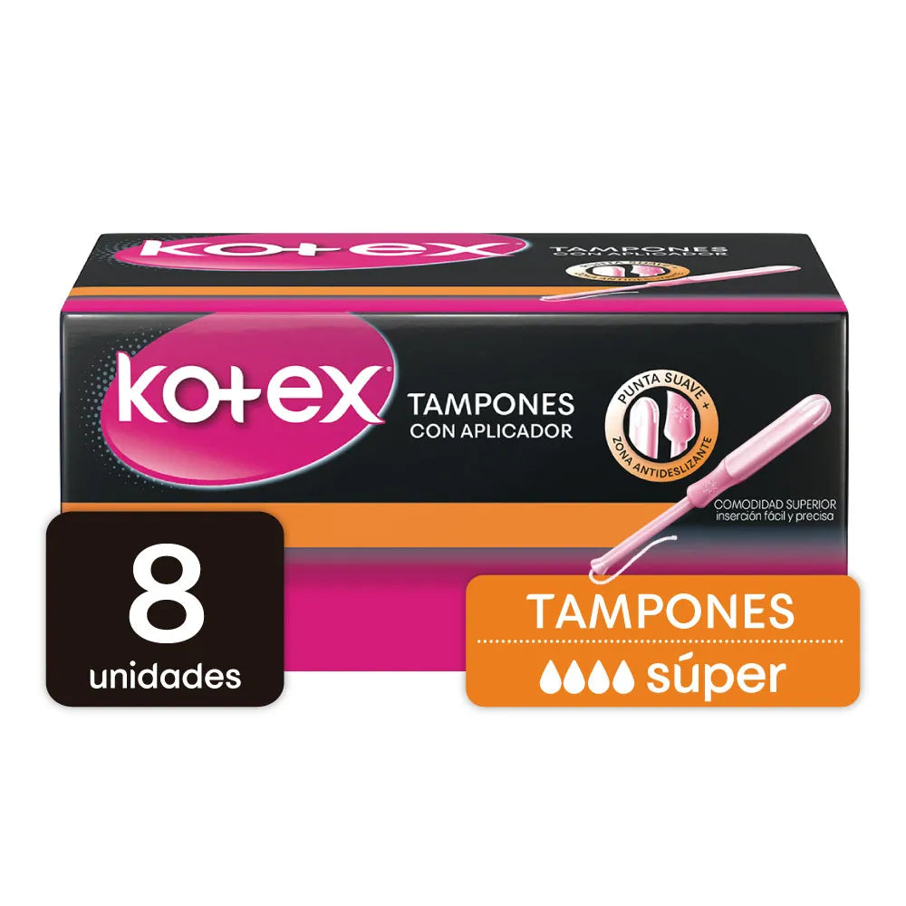 Tampon Kotex Con Aplicador 8 Unidades Super