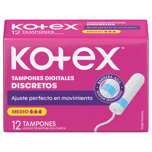 Tampon Kotex Digital Discreto 12 Unidades Medio