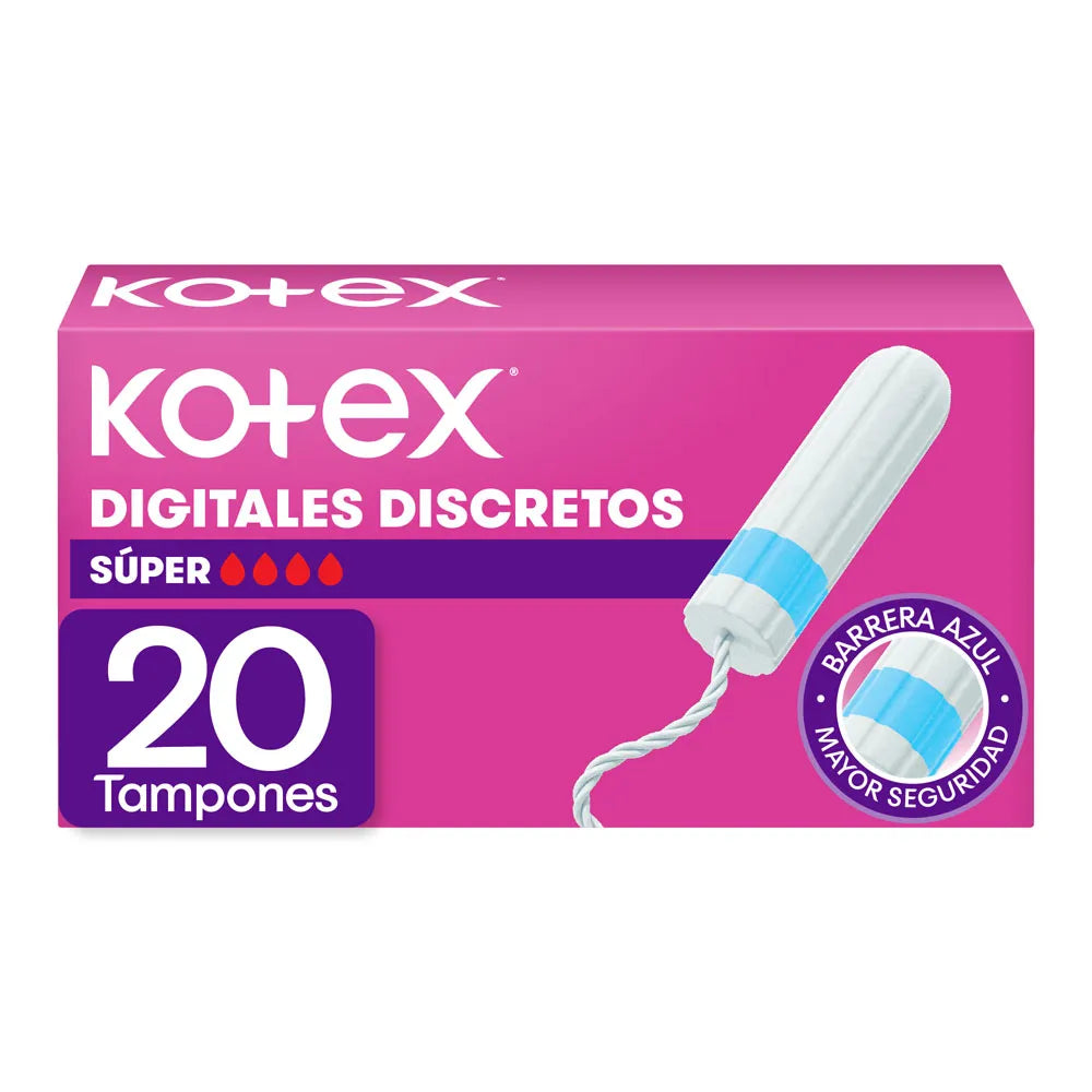 Tampon Kotex Digitales Discretos 20 Unidades Super