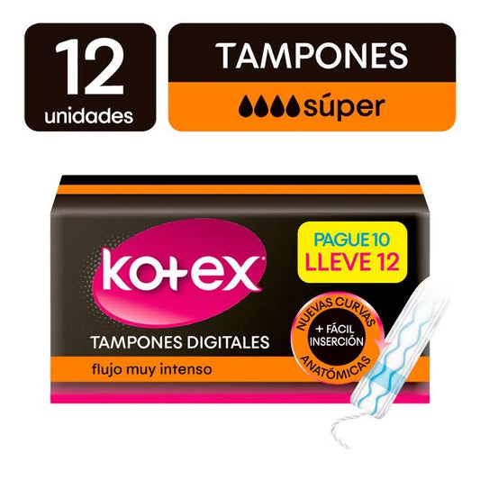 Tampon Kotex Digitales Super x 12