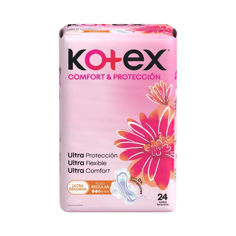Toallas Higienicas Kotex Comfort Proteccion 24 Unidades