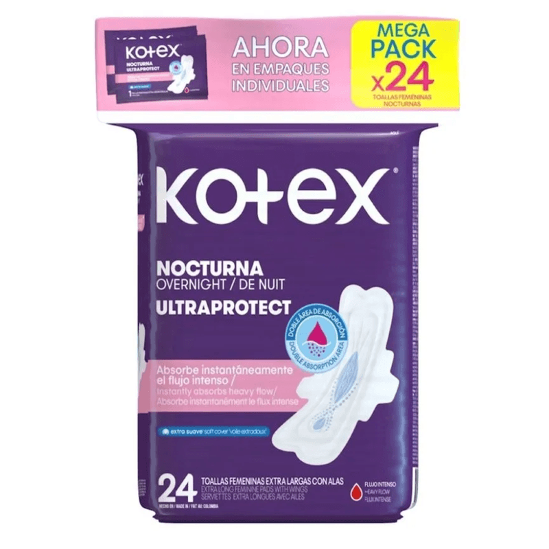 Toallas Higienicas Kotex Nocturna 24 Unidades