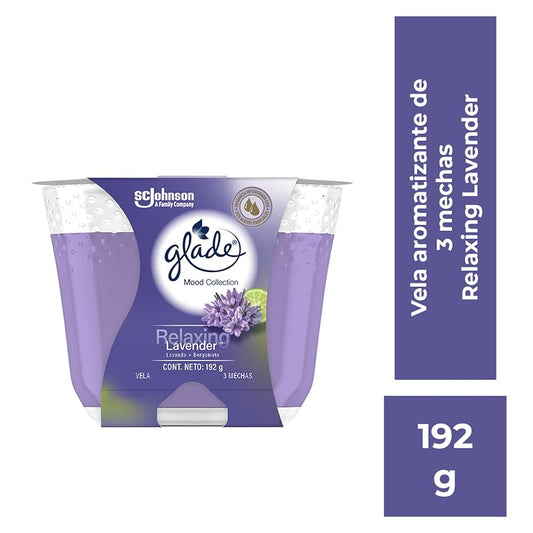 Vela Glade Con Aroma 192 gr Lavanda