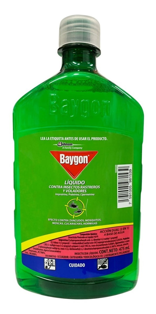 Insecticida Baygon Liquido 475 ml Spray Voladores Y Rastreros