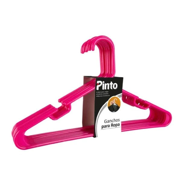 Gancho Para Ropa Pinto 10 Unidades Fucsia