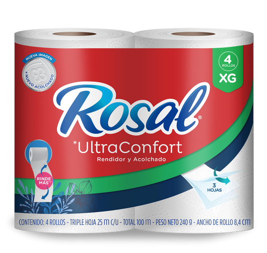 Papel Higienico Rosal Ultraconfort XG 4 Rollos