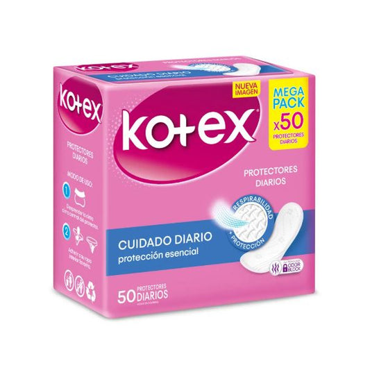 Protectores Higienicos Kotex Cuidado Diario 50 Unidades