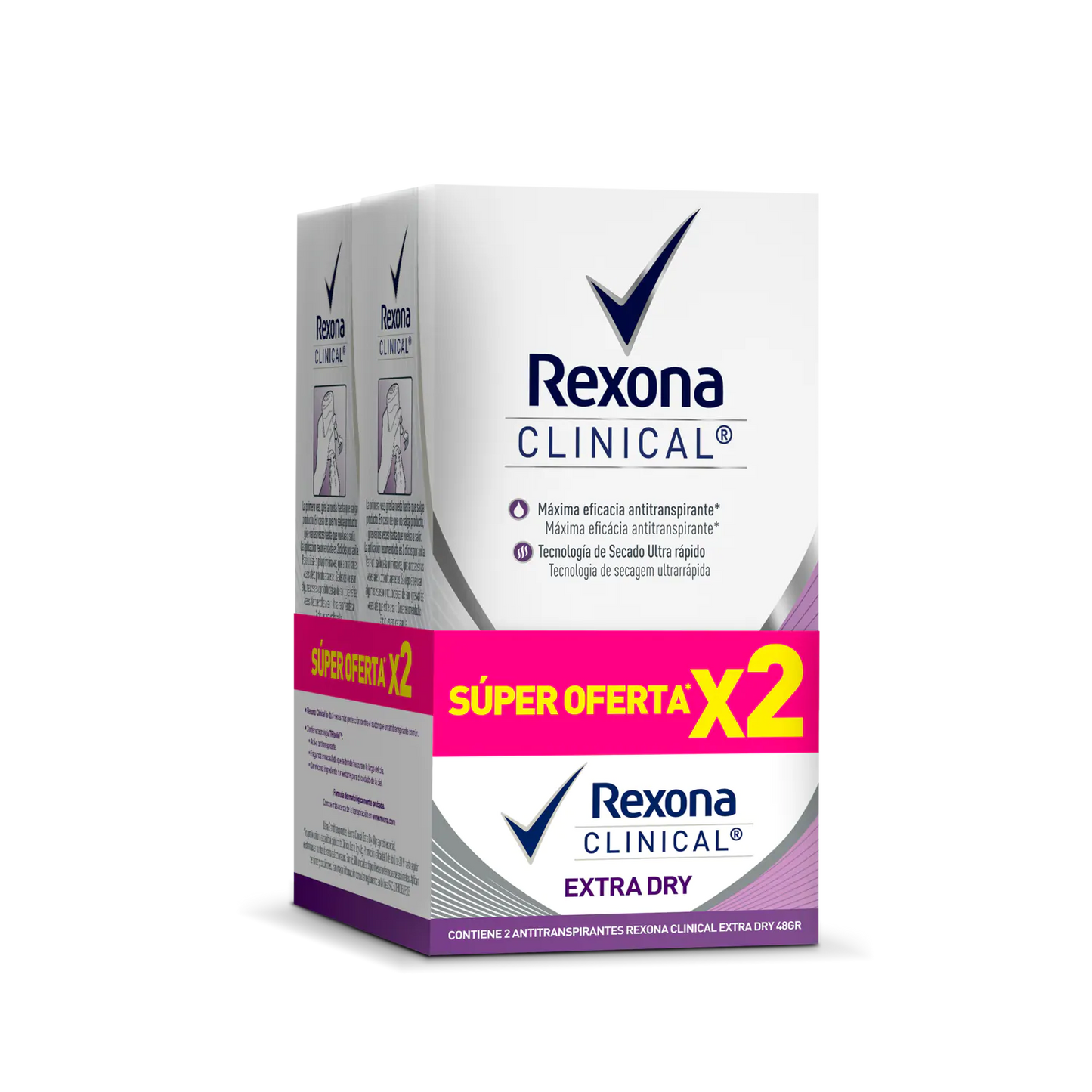 Desodorante Rexona Clinical Crema Mujer 48 gr 2 Unidades Extra Dry Oferta