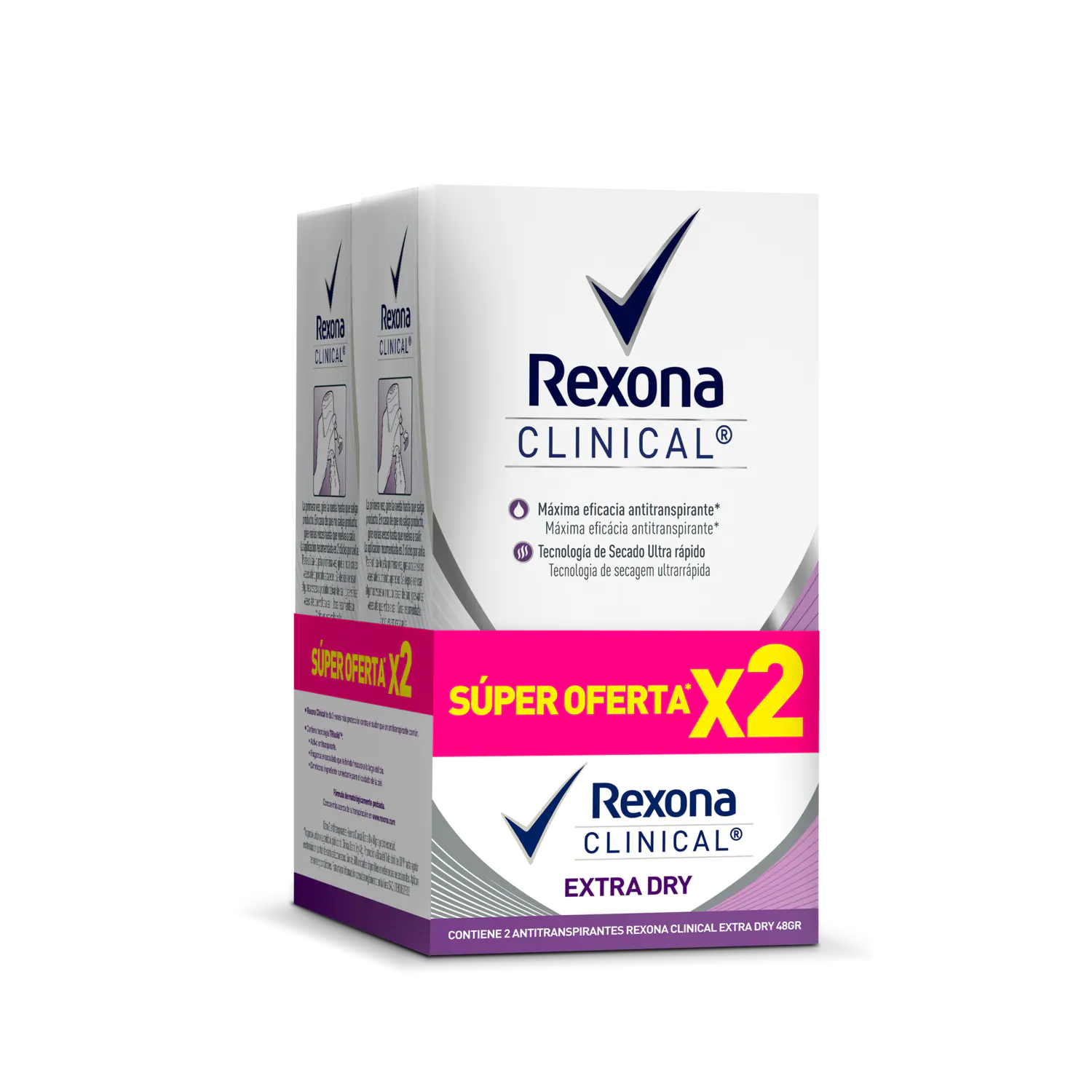 Desodorante Rexona Clinical Crema Mujer 48 gr 2 Unidades Extra Dry Oferta