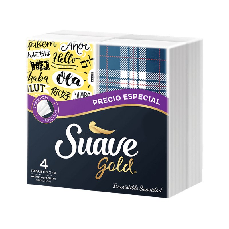 Pañuelos Suave Gold Bolsillo 10 Pañuelos 4 Unidades Oferta