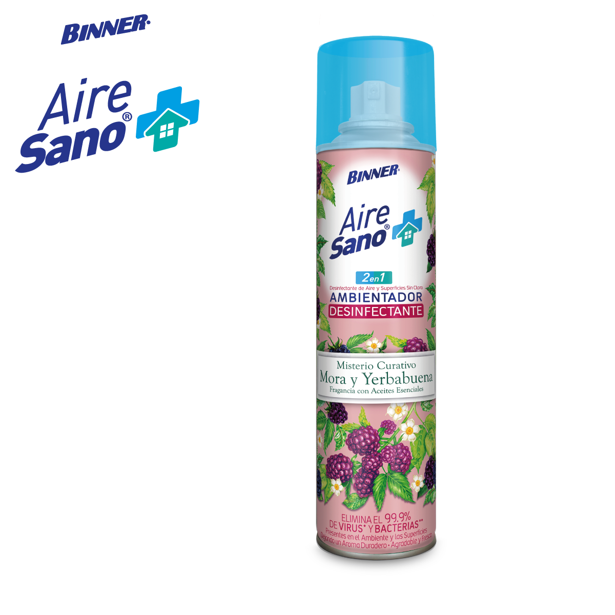 Ambientador Desinfectante Binner 400ml Mora-Yerbabuena