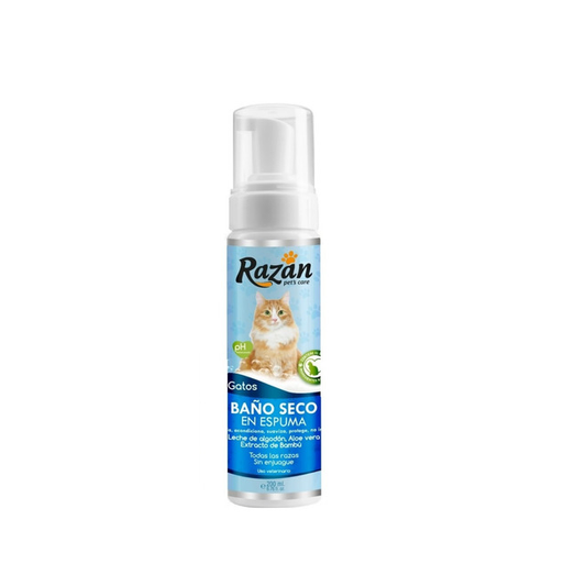 Baño Seco En Espuma Razan 200 ml Gatos