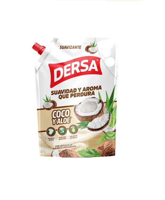 Suavizante Dersa 800 ml Doypack Coco y Aloe