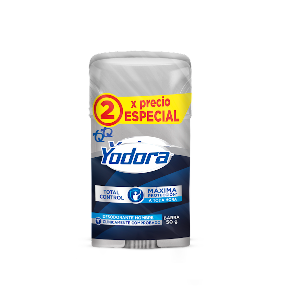 Desodorante Yodora Barra 50 gr Hombre 2 Unidades Total Control Oferta