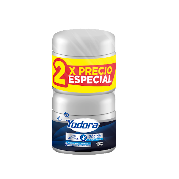 Desodorante Yodora Crema 100 gr 2 Unidades Total Control Oferta